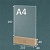 Тейбл тент "Менюхолдер" с деревянным основанием из Дуба А4 вертикально (Тип-1)